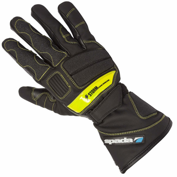 Spada Leather Gloves Storm WP Black/Fluo - Size X Large