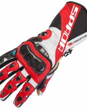 Spada Leather Gloves Predator II Black/Red - Size Medium