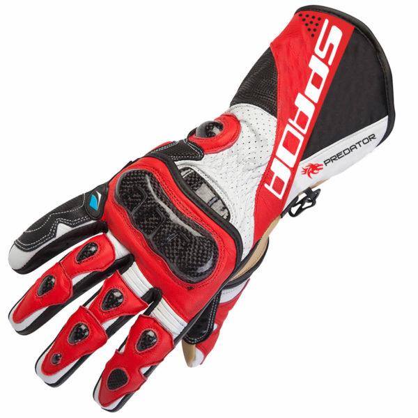 Spada Leather Gloves Predator II Black/Red - Size Medium