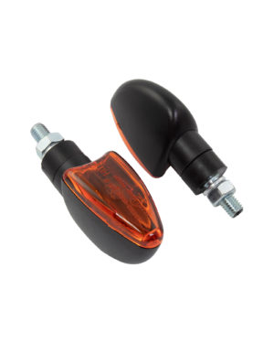 Bike It Short Stem Mini Spear Indicators With Black Body And Amber Lens