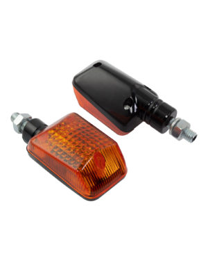 Bike It Short Stem Mini Indicators With Black Body And Amber Lens
