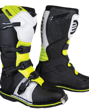 2020 Shot X10 2.0 MX Boots Adult - Black/White/Yellow - UK 7 / EUR 41