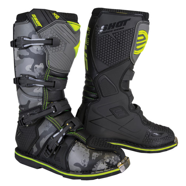2020 Shot X10 2.0 MX Boots Adult - Black/Camo - UK 6.5 / EUR 40