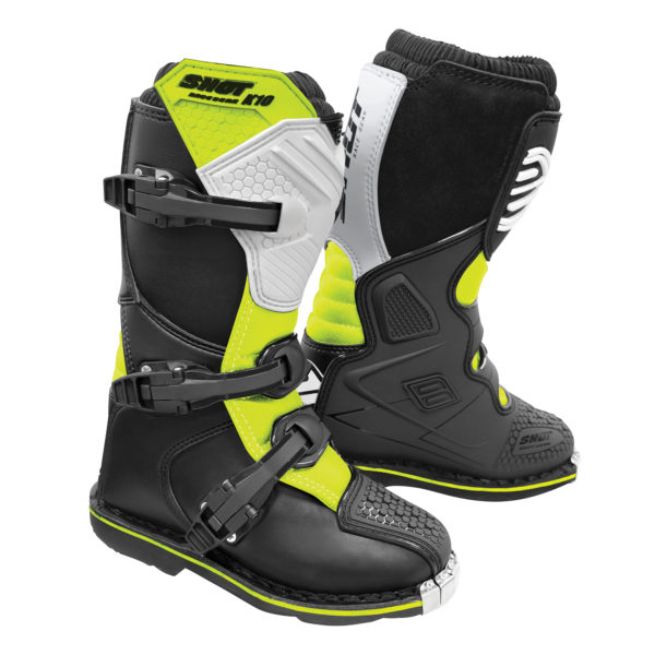 2020 Shot K10 2.0 MX Boots Kids - Black/White/Neon Yellow - UK 5 / EUR 38