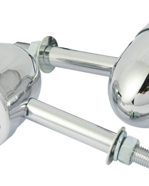Bike It Long Stem Mini Custom Indicators With Chrome Body And Amber Lens
